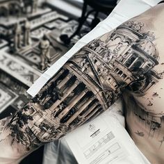 Roman Tattoo Art Kit Roman Battle Tattoo, Colosseum Tattoo Design, Roman Art Tattoo, Roman Tattoo Design, Ancient Rome Tattoo, Roman Empire Tattoo, Roman Tattoos, Mosaic Tattoo