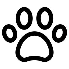 a black and white dog paw print