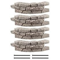 a set of four stone wall panels with measurements for each section and the width of each piece