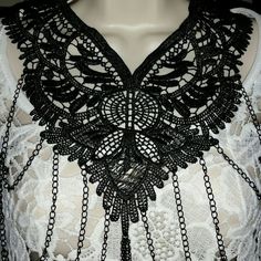 Sexy Lace Black Body Chain Tassel Necklace, Adjustable Brand New Elegant Black Body Chain For Evening, Edgy Black Chain Necklace For Party, Black Body Chain For Festivals, Black Choker For Night Out, Black Body Chain For Festival, Elegant Black Body Chain For Party, Black Jewelry With Adjustable Chain For Night Out, Bohemian Black Necklace For Party, Chic Black Party Choker