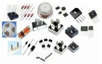 various electronic components are shown on a white background