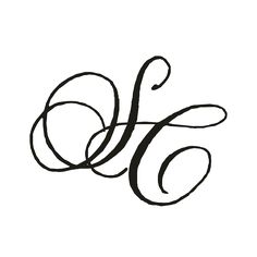 the letter h is made up of swirls and letters that are black on white