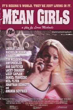 Mean Girls Movie Poster, Trin Lovell, Mean Girls Poster, Pulp Fiction Poster, 2000s Posters, Mean Girls Movie, Y2k Posters, Magazine Vogue