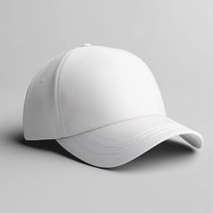 a white baseball cap on a grey background