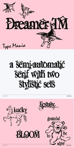 Dreamer TM Font Font Mixing Typography, Y2k Aesthetic Design, Graphic Design Project Ideas, Combining Fonts, Y2k Design Aesthetic, Y2k Typography, Graphic Design Journal, Typography Design Poster, Y2k Font