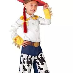 Nwt~Disney Store Jesse Toy Story Costume ~ Size S 5/6 Hat, Wig And Boots Not Included. Jesse Toy Story Costume, Jesse Toy Story, Toy Story Costume, Toy Story Costumes, Disney Store, Kids Costumes, Toy Story, Red Yellow, Dress To Impress