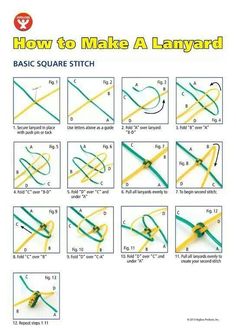 how to make a lanyard with instructions for the basic knot, and instructions on how to