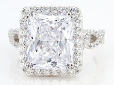 Bella Luce® 13.31ctw White Diamond Simulants Rhodium Over Silver Ring. Measures Approximately 0.84"L x 0.58"W, 0.06"W Shank, Not sizable. The Diamond Equivalent Weight is 6.71ctw Gia Certified Cushion Cut Fine Jewelry, Gia Certified Princess Cut Formal Jewelry, Cubic Zirconia Square Cut Diamond Ring With Halo Setting, Square Cut Cubic Zirconia Diamond Ring With Halo Setting, Gia Certified Elegant Square Cut Diamond Ring, Elegant Gia Certified Square Cut Diamond Ring, Silver Radiant Cut Platinum Jewelry, Gia Certified Dazzling Platinum Jewelry, Dazzling Cushion Cut Gia Certified Jewelry