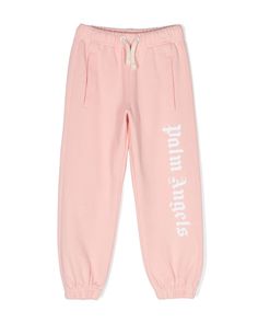 Palm Angels Logo Sweatpant Color: Pink Material: Cotton Style# PGCH008C99FLE0013001 Angel Kids, Pink Sweat, Angels Logo, Kids Logo, Cotton Logo, Casual Trousers, Palm Angels, Casual Girl, Drawstring Waistband