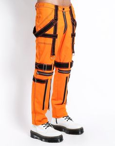 Bust outta the '80s in these modern parachute pants from Tripp NYC. 97% cotton, 3% spandex and machine wash cool. Model's rockin' size 30, but these unisex pants fit all types. Machine wash it, lay it flat, and set sail! Yellow Street Style, Tripp Pants, Orange Pants, Unisex Pants, Tripp Nyc, Baggy Pant, Set Sail, Slim Legs, Black N Yellow