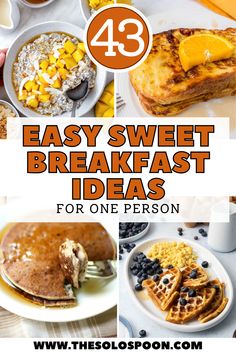 four easy breakfast ideas for one person