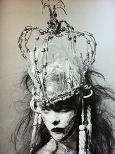 Seen at Blood Milk Jewels. Idea- crown frame of wire(not barbed) maybe randomly beaded, as bridal headdress Wire Crown, Robert Mapplethorpe, Dark Beauty, Tiaras And Crowns, Sirens, Art Director, Costume Design