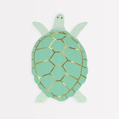 a paper cut out of a turtle on a white background