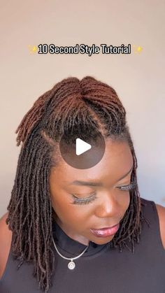 Dorenda Standifer on Instagram: "✨This Style takes less than 10 Seconds to do Yall! ✨It's literally, wrap, split, flip, pull and you're done!  ✨I always keep a spare ponytail holder with me during these warmer months. I always end up doing a ponytail and if I'm still at work, I'll do this style! ✨I promise you locs are definitely versatile! I feel like these quick tutorials prove just that!  #quicklocstyles #locs #locjourney #microlocs #microlocsjourney #microlocstyles  #sisterlocks #sisterlocs #allofthelocs #tinylocs #tinylocks  #locnation  #4clocs #4yearslocd" Bobby Pin Loc Styles, Microlocks Updo Hairstyles, Interlock Locs Hairstyles, Microlocs On Thick Hair, Palm Rolled Micro Locs, Updos For Locs For Women, Sisterloc Hairstyles For Women, Sisterloc Styles Hairstyles, Microlocs Hairstyles For Women