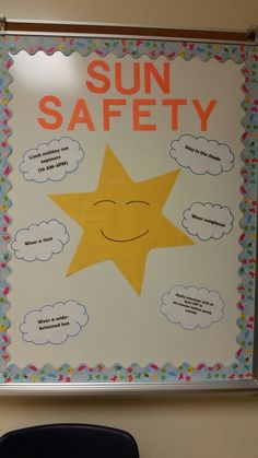 a sun safety poster hanging on the wall