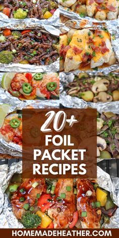 foil packet recipes with text overlay