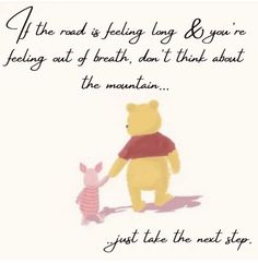 winnie the pooh and piggy holding hands in front of a quote that says, if