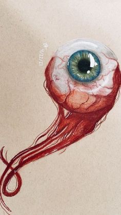 a drawing of a jellyfish with an eye