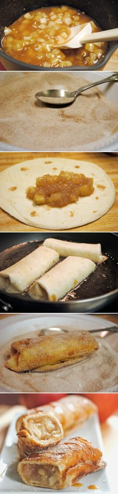 the process of making quesadillas is shown here