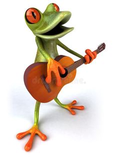 a frog that is playing the guitar