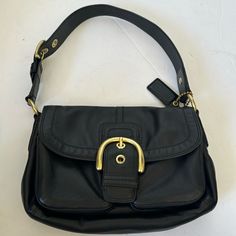 It Is In Gently Used Great Condition As You Can See It In The Pictures. Coach Black Hobo Bag With Gold-tone Hardware, Bags Vintage, Leather Coach, Coach Bag, Vintage Leather, Coach Bags, See It, Bag Lady, Leather