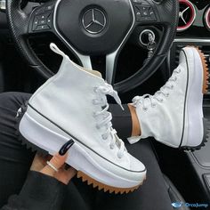 Orcajump - High-top Canvas Shoes with Fashionable Thick Soles and a Height-Enhancing Design Canvas Shoes, High Top, High Tops, High Heels, Heels, Canvas, White, Quick Saves, Design