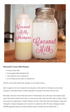 Coconut Milk Beauty Recipes, Coconut Milk Leave In Conditioner Diy, Diy Hair Lotion, Hair Conditioner Recipe, Homemade Shampoo Recipes, Coconut Milk For Hair, Diy Shampoo Bar, Natural Soaps Recipes, Homemade Lotion Bars