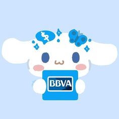 an animal holding a blue box with the words bbva on it