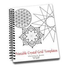 a spiral notebook with the title printable crystal grid templates