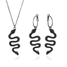 PRICES MAY VARY. Gothic Snake Jewelry Sets: environment-friendly alloy without any mercury or lead, so it’s allergy-free for the skin. Well made and very light to wear, these are nice and light weight on your ears and around your neck. eally nice everyday Goth jewelry or for cosplay and Halloween. Every piece of jewelry has excellent quality，precision and extraordinary brilliance,Let you exude charm every day. If there is any question,we’ll try our best to provide a pleasing resolution. Gothic S Everyday Goth, Snake Ring Silver, Goth Jewelry, Snake Jewelry, Snake Earrings, Dangle Necklaces, Women's Jewelry Sets, Gold Snake, Allergy Free