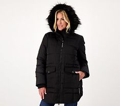 Don't forget your coat. Never! With of-the-moment square quilting, roomy zip pockets, and snow-day-ready construction (it's water-repellent!), this parka is absolutely unforgettable. From Arctic Expedition. Quilted Parka For Outdoor, Winter Travel Puffer Jacket, Winter Travel Parka With Double-lined Hood, Black Winter Travel Parka, Quilted Parka For Cold Weather, Winter Travel Outerwear With Zipper Closure, Ebay Business, Down Parka, Detachable Hood