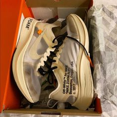 Has A Stockx Authentication Tag In The Box. Comes With Two Pairs Of Shoelaces. One That Says “Shoelace” On A Black String With An Orange Tip. The Other Also Says “Shoelace” On A White String With A Lime Green Tip. Feel Free To Ask Any Questions, But Here Are Some Answers To Possible Questions: Price Is Flexible . Condition Is Shown In Photos. Don’t Lowball. I Ship Same Day Or Next. (Can’t Ship On Sundays). No Trades. Please Do Not Offer Unless You’re Ready To Pay. Thank You. Green Tips, Off White Shoes, Mens Shoes Sneakers, Green And Orange, Lime Green, Shoe Laces, Nike Men, Nike Shoes, Men's Shoes