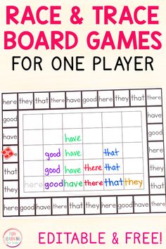 a printable race and trace board game for one player with the words, i have good