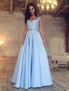 Prom Dresses Long Cheap, Prom Dresses Long Blue, 2 Piece Prom Dress, Cheap Prom Dresses Long, Modest Prom, Blue Two Piece, Cheap Evening Dresses, Sweetheart Prom Dress, Prom Dresses Modest