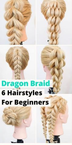 Braids You Can Do On Yourself, Easy Braid Tutorial Step By Step, Braid Hairstyles Step By Step, Dragon Braid Tutorials, Dragon Braid Hairstyles, Long Hair Braid Styles, Elf Braids