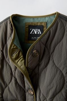 QUILTED JACKET - Khaki | ZARA United States Jackets Aesthetic, 2024 Fits, Nice Clothing, Outfit Pieces, Zara Jacket, Denim Projects, Cardigan Sweater Jacket, Shirt Blouses Tops, Winter Coats