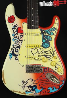 Vintage V6 Thomas Blug Signature Summer Of Love Strat Relic Electric Guitar Summer Of Love