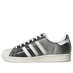 Adidas Originals Superstar Shoes  H00238 (SNKR/Skate/Casual/Unisex/Low Top) Casual Metallic Silver Sneakers For Streetwear, Casual Metallic Silver Sneakers With Reflective Details, Metallic Sneakers With Reflective Details For Streetwear, Metallic Silver Sneakers With Reflective Details For Streetwear, Adidas Silver Sporty Sneakers, Superstar Shoes, Superstars Shoes, Adidas Originals Superstar, Silver Shoes