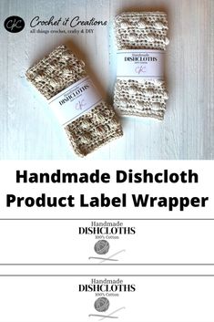 handmade dishcloth product label wrapper