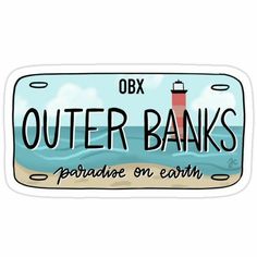 a sticker with the words outer banks on it