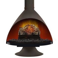 an image of a fireplace that is in the shape of a dome with rocks on it