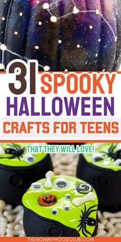 three spooky halloween crafts for teens that they will love with text overlay