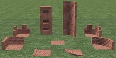 an image of a set of bricks in the grass