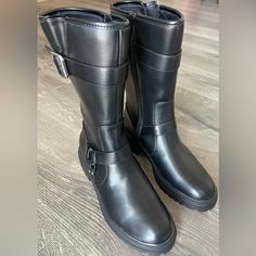 Gap Moto Boots Women’s Size 8 Black Faux Leather Upper. Buckles Straps Lug Sole Moto Harness Boots.. # 795416. New Without Tags Or Box. Thank You For Shopping My Page! Gap Shoes, Harness Boots, Boots Women, Moto Boots, Lug Sole, Black Faux Leather, Side Zip, Womens Boots, Gap