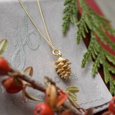 Yellow Gold Tiny Pinecone Charm Necklace - Etsy Dainty Pendant, Christmas Mom, Chain Gold, Birthstone Charms, Leaf Necklace, Rose Gold Necklace, Silver Roses, Silver Rose Gold, Sterling Silver Charm