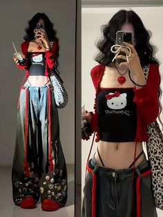 Kuromi Outfit, Chinese Streetwear, Street Style Outfits Casual, Desi Fashion Casual, Edgy Outfits, Really Cute Outfits, Cute Simple Outfits