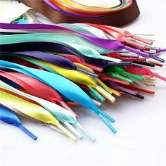 Material: Polyester Color: 22 Colors To Choose Length: 100cm/140cm Width: 2cm 100% new and high quality. Package included: 1 Pair Shoelaces Note: 1.Please allow 1-3cm error due to manual measurement. pls make sure you do not mind before you bid. 2.Due to the difference between different monitors, the picture may not reflect the actual color of the item. Thank you! Payment We accept PayPal only. We only ship item to your PayPal verified address. Please make payment asap, then we can arrange shipm Ribbon Shoe Laces, Ribbon Flats, Ribbon Shoes, Satin Shoes, Lace Sneakers, Shoe Repair, Diy Candy, Silk Ribbon, Shoes Trainers