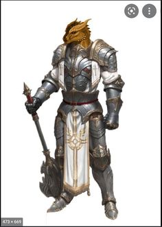 Lizardfolk Cleric, Paladin Armor, Plate Armor, Pathfinder Character