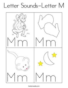 the letter m worksheet with pictures of animals and letters