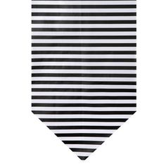 a black and white striped tie on a white background